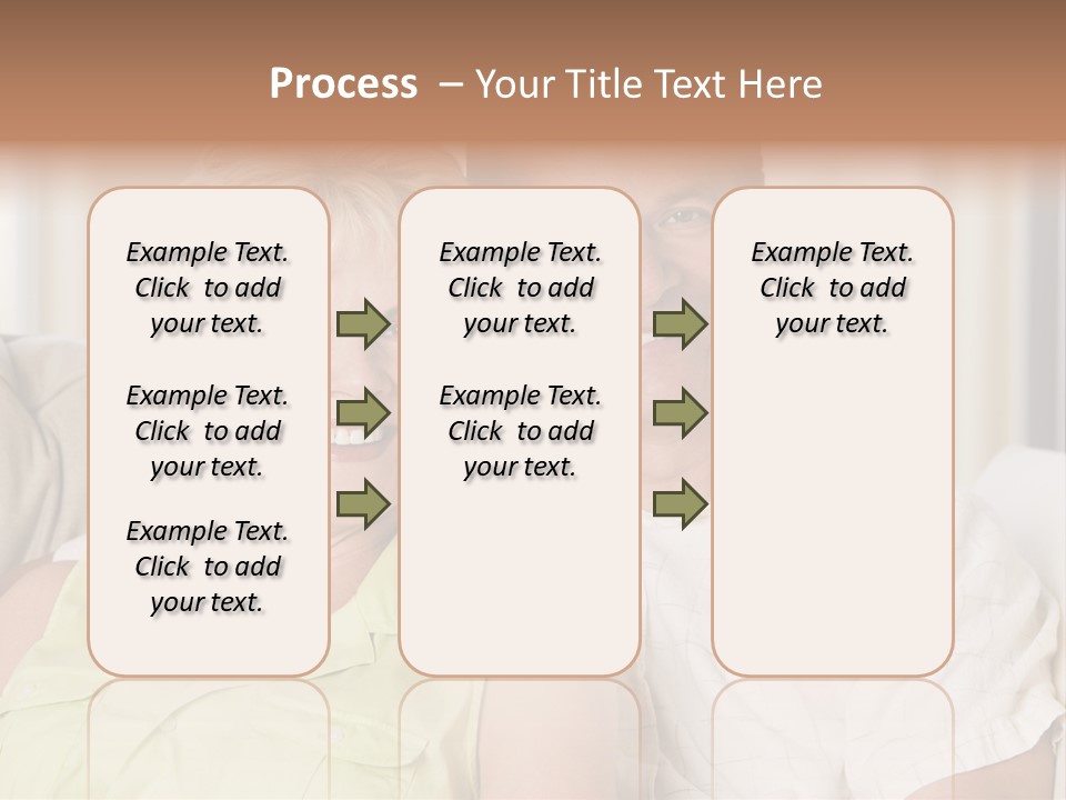 Couple Relaxing In Living Room And Smiling PowerPoint Template