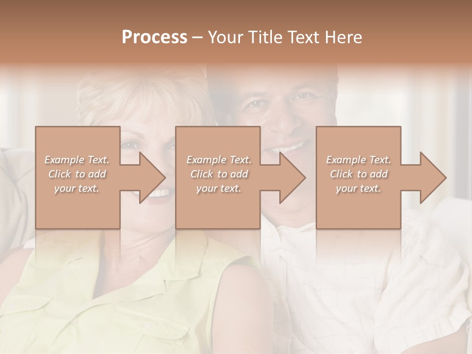 Couple Relaxing In Living Room And Smiling PowerPoint Template