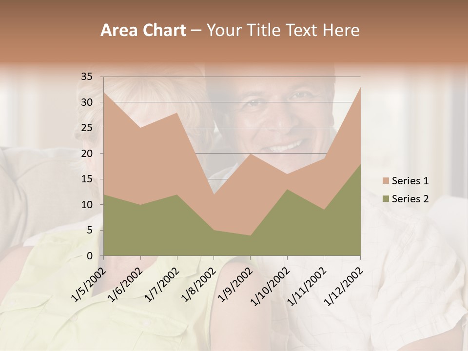Couple Relaxing In Living Room And Smiling PowerPoint Template