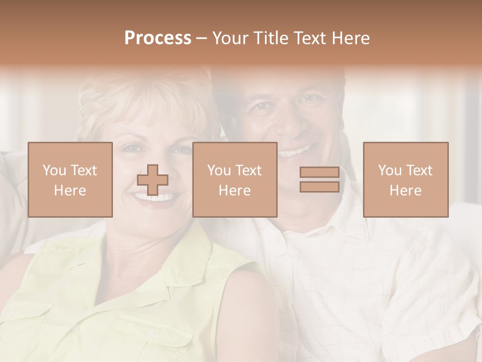 Couple Relaxing In Living Room And Smiling PowerPoint Template