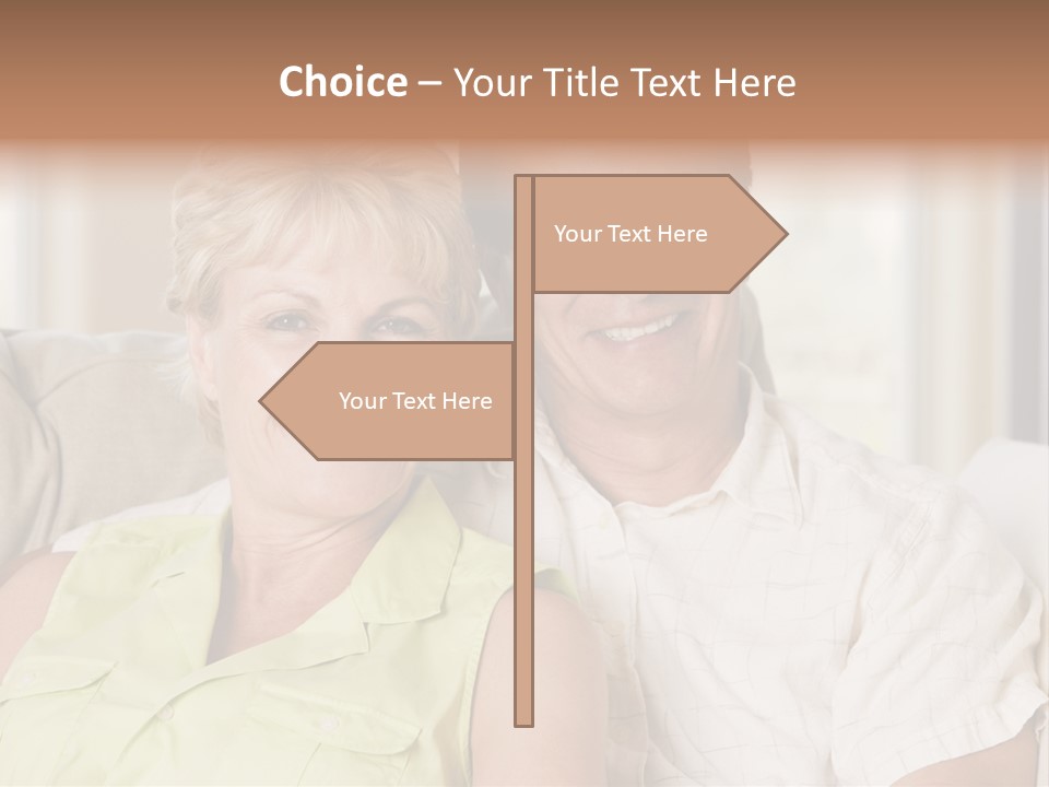 Couple Relaxing In Living Room And Smiling PowerPoint Template