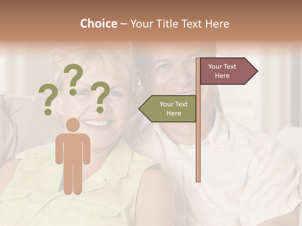 Couple Relaxing In Living Room And Smiling PowerPoint Template