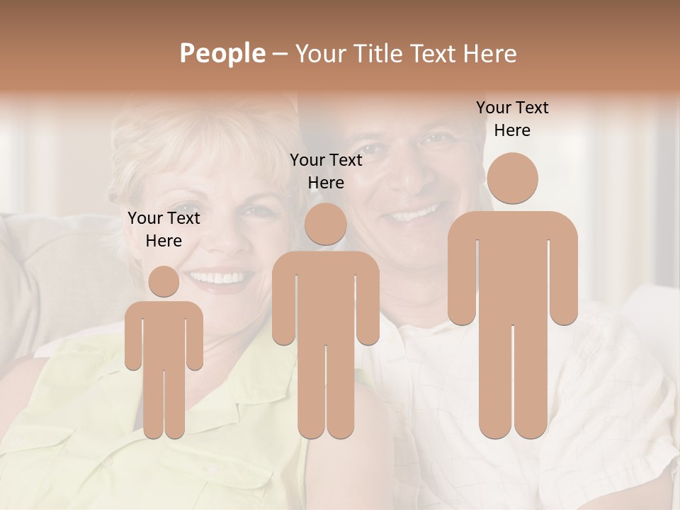 Couple Relaxing In Living Room And Smiling PowerPoint Template