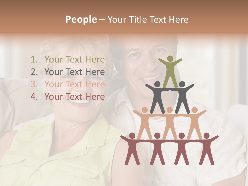 Couple Relaxing In Living Room And Smiling PowerPoint Template