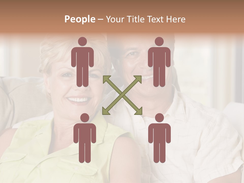 Couple Relaxing In Living Room And Smiling PowerPoint Template