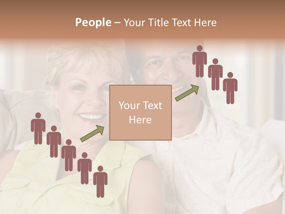 Couple Relaxing In Living Room And Smiling PowerPoint Template