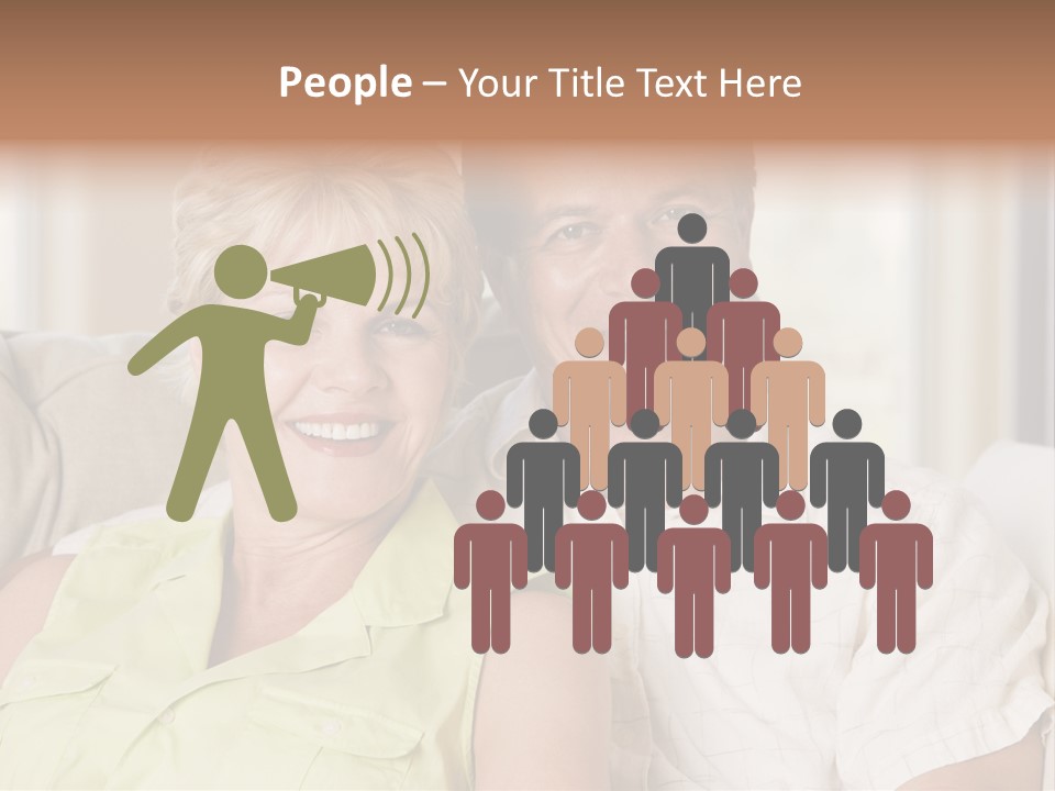 Couple Relaxing In Living Room And Smiling PowerPoint Template