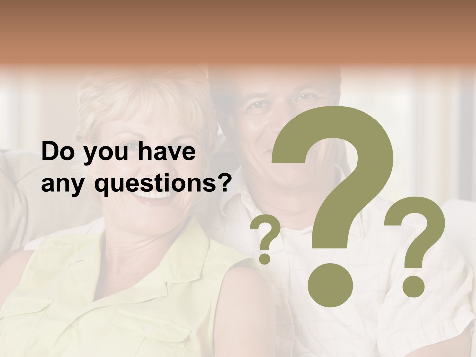 Couple Relaxing In Living Room And Smiling PowerPoint Template