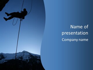 A Climber Descends After A Long Day. PowerPoint Template