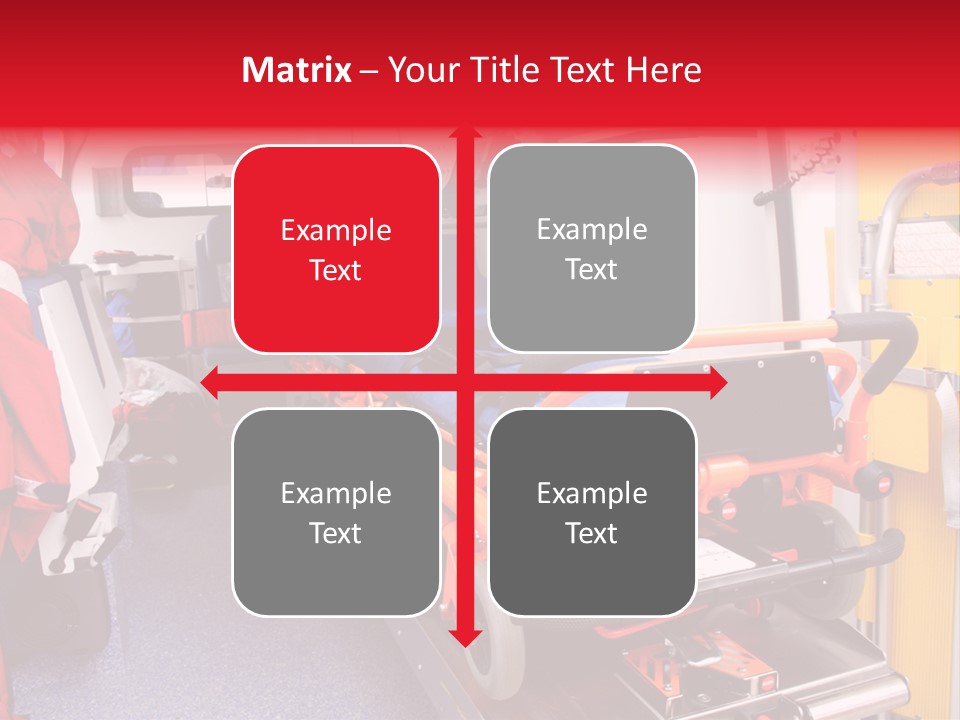 Ambulance Interior Details. Emergency Equipment And Devices Visible PowerPoint Template