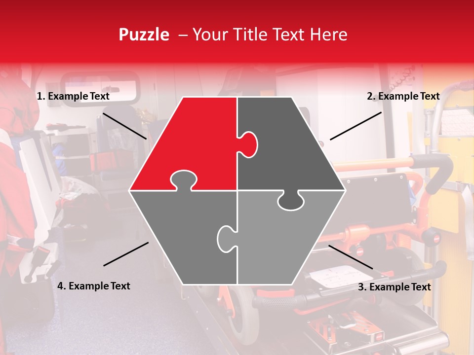 Ambulance Interior Details. Emergency Equipment And Devices Visible PowerPoint Template