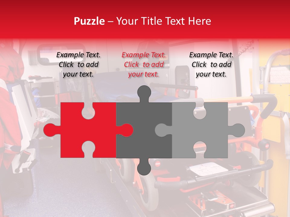 Ambulance Interior Details. Emergency Equipment And Devices Visible PowerPoint Template