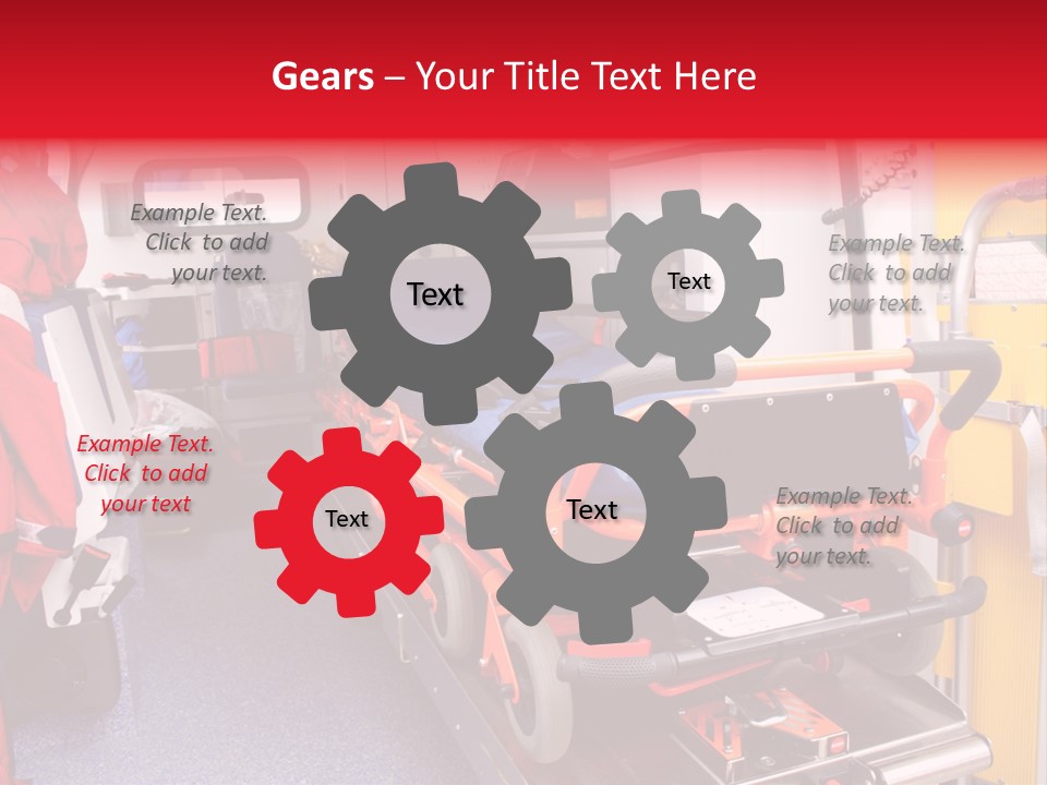 Ambulance Interior Details. Emergency Equipment And Devices Visible PowerPoint Template