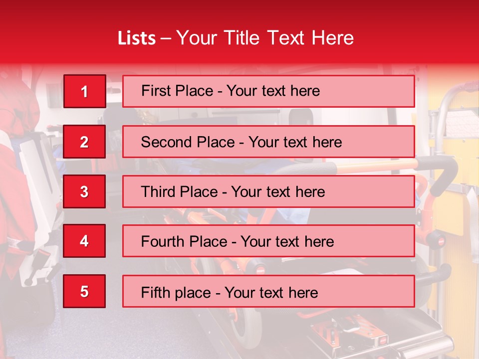 Ambulance Interior Details. Emergency Equipment And Devices Visible PowerPoint Template