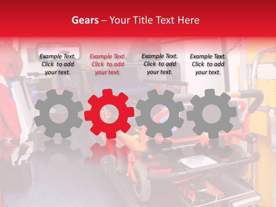 Ambulance Interior Details. Emergency Equipment And Devices Visible PowerPoint Template