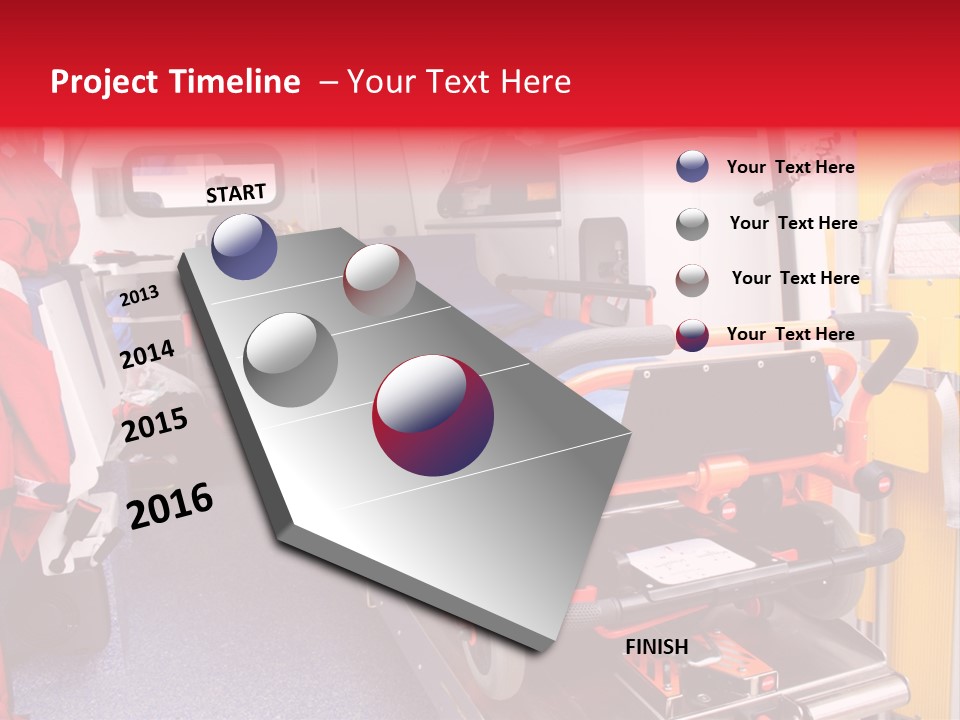 Ambulance Interior Details. Emergency Equipment And Devices Visible PowerPoint Template