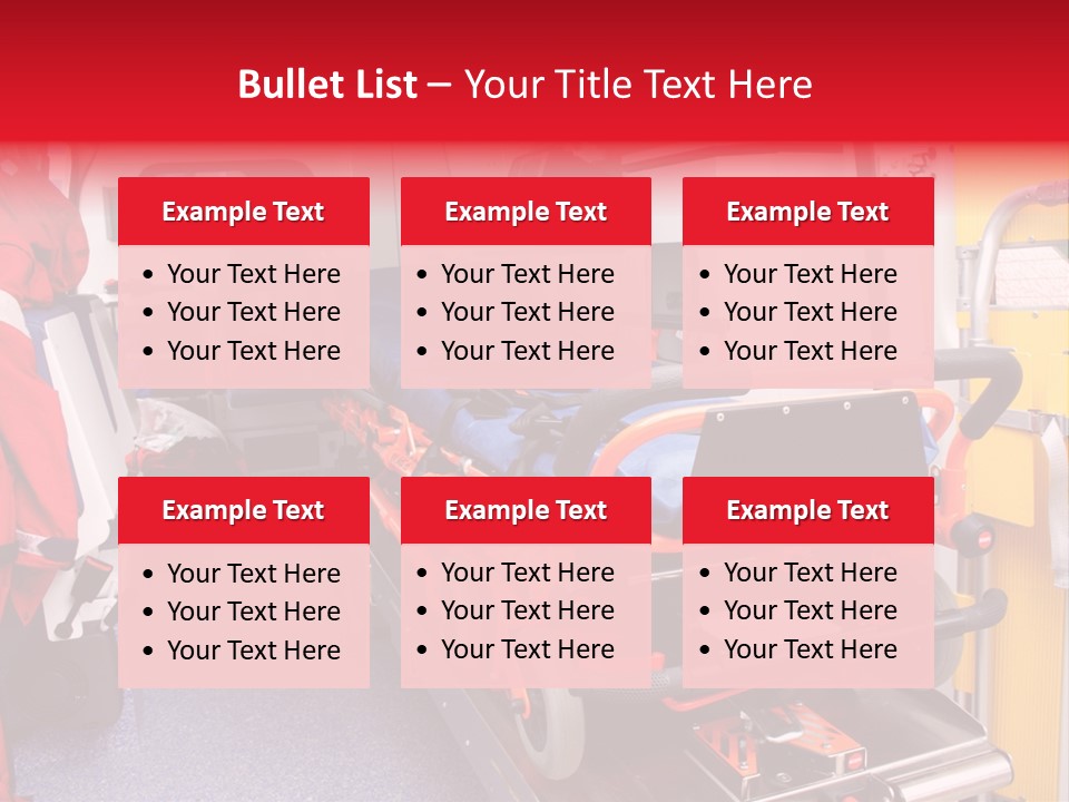 Ambulance Interior Details. Emergency Equipment And Devices Visible PowerPoint Template