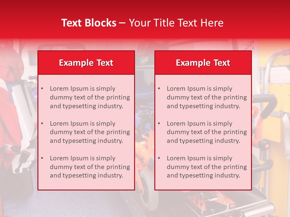 Ambulance Interior Details. Emergency Equipment And Devices Visible PowerPoint Template