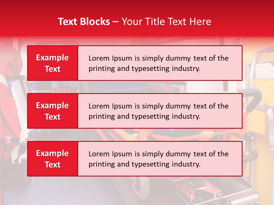 Ambulance Interior Details. Emergency Equipment And Devices Visible PowerPoint Template