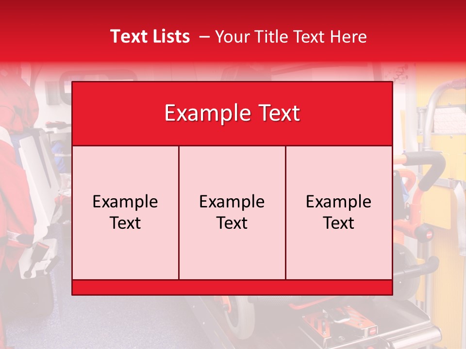 Ambulance Interior Details. Emergency Equipment And Devices Visible PowerPoint Template
