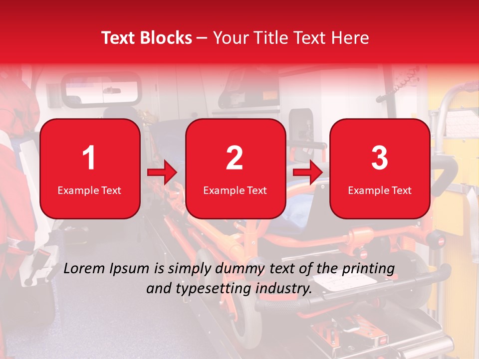 Ambulance Interior Details. Emergency Equipment And Devices Visible PowerPoint Template