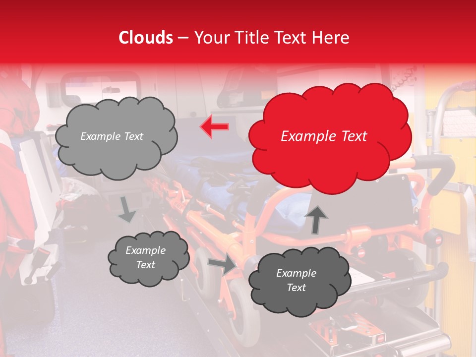 Ambulance Interior Details. Emergency Equipment And Devices Visible PowerPoint Template