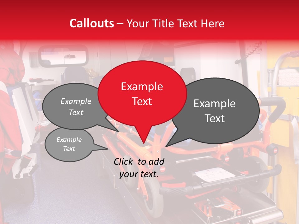 Ambulance Interior Details. Emergency Equipment And Devices Visible PowerPoint Template