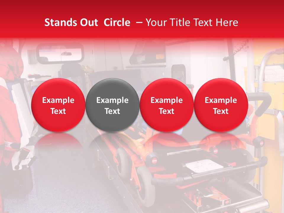 Ambulance Interior Details. Emergency Equipment And Devices Visible PowerPoint Template