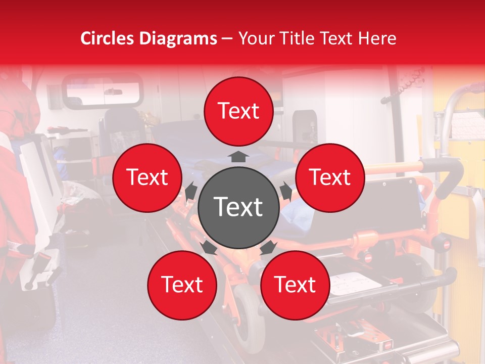 Ambulance Interior Details. Emergency Equipment And Devices Visible PowerPoint Template
