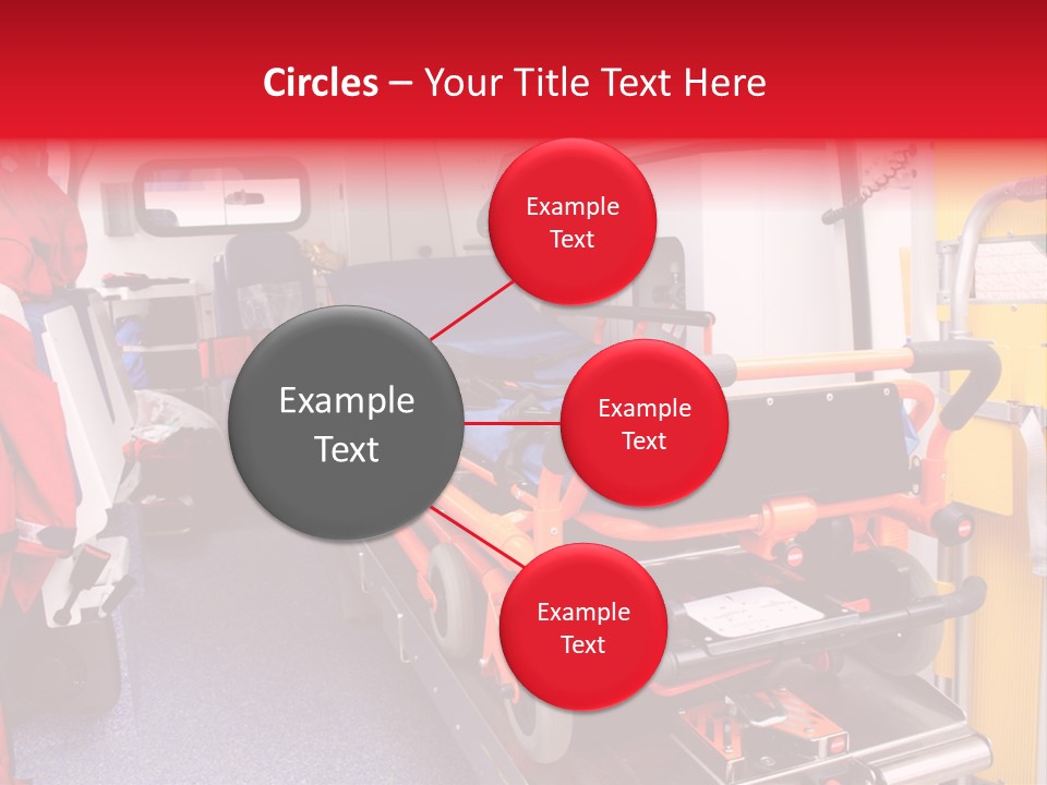 Ambulance Interior Details. Emergency Equipment And Devices Visible PowerPoint Template