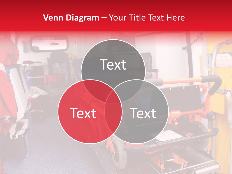 Ambulance Interior Details. Emergency Equipment And Devices Visible PowerPoint Template