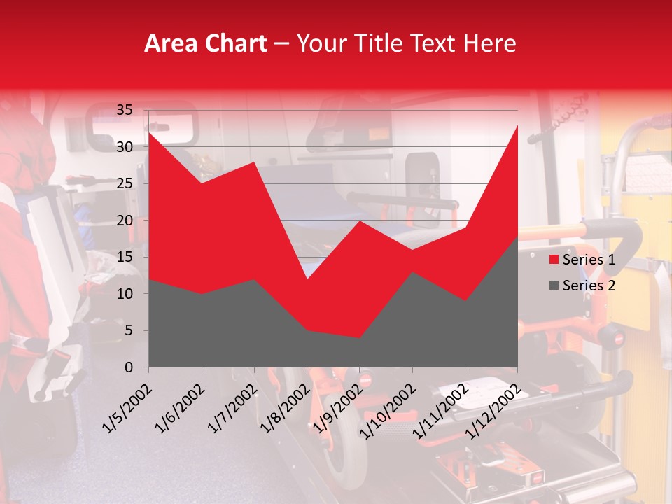 Ambulance Interior Details. Emergency Equipment And Devices Visible PowerPoint Template