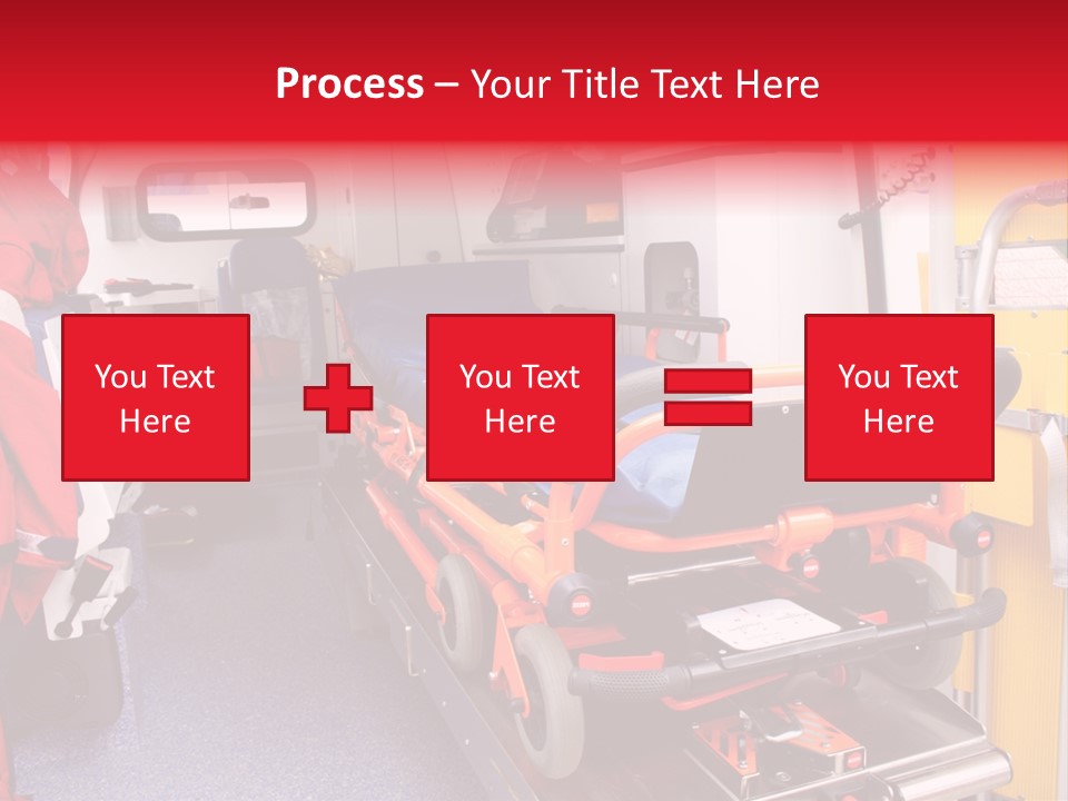 Ambulance Interior Details. Emergency Equipment And Devices Visible PowerPoint Template
