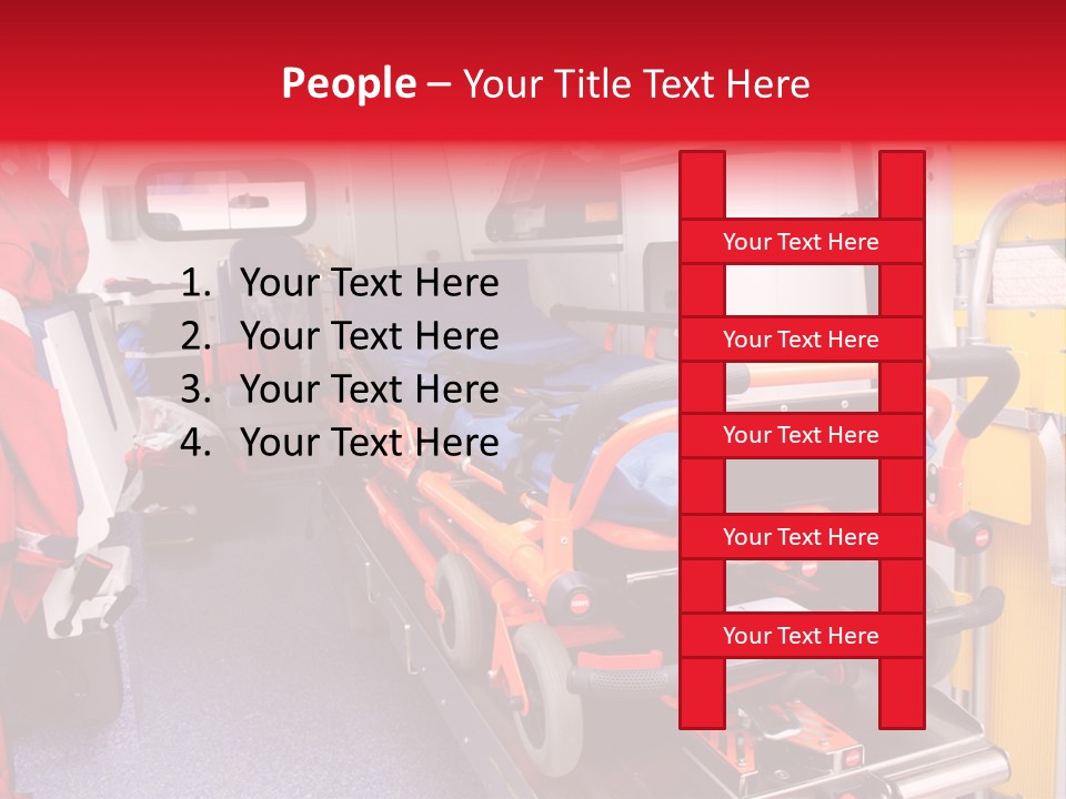 Ambulance Interior Details. Emergency Equipment And Devices Visible PowerPoint Template