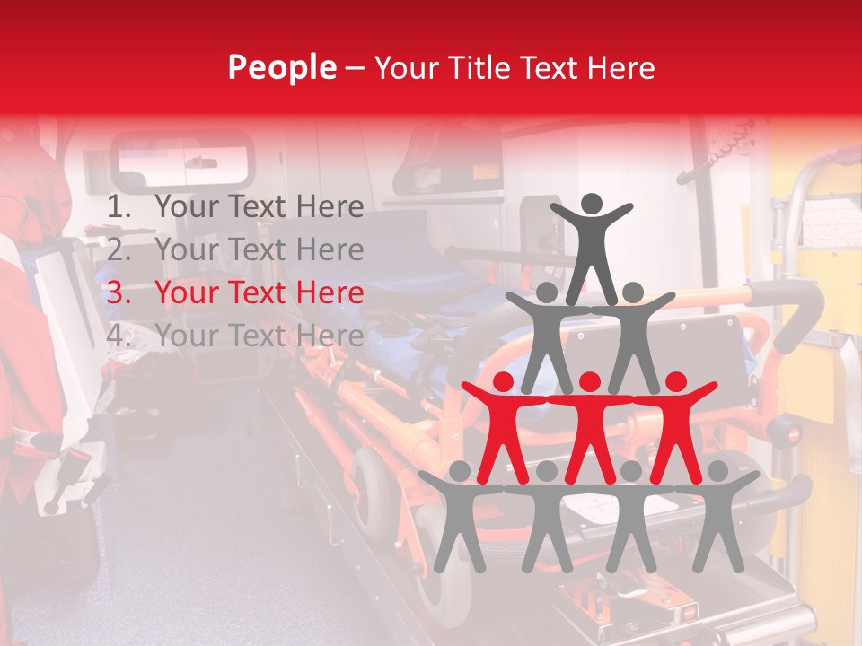 Ambulance Interior Details. Emergency Equipment And Devices Visible PowerPoint Template