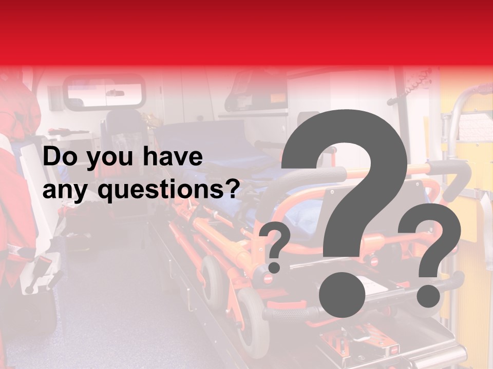 Ambulance Interior Details. Emergency Equipment And Devices Visible PowerPoint Template