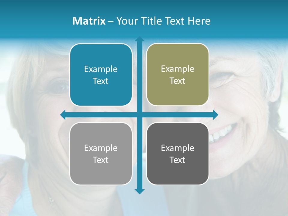 Two Women In Living Room Smiling PowerPoint Template