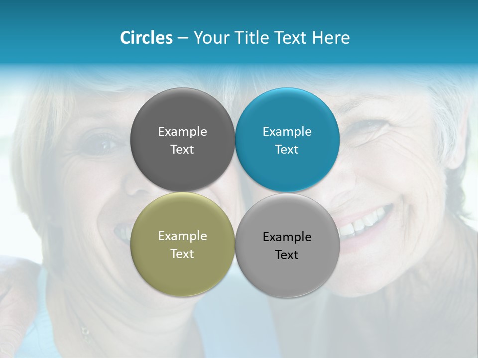 Two Women In Living Room Smiling PowerPoint Template