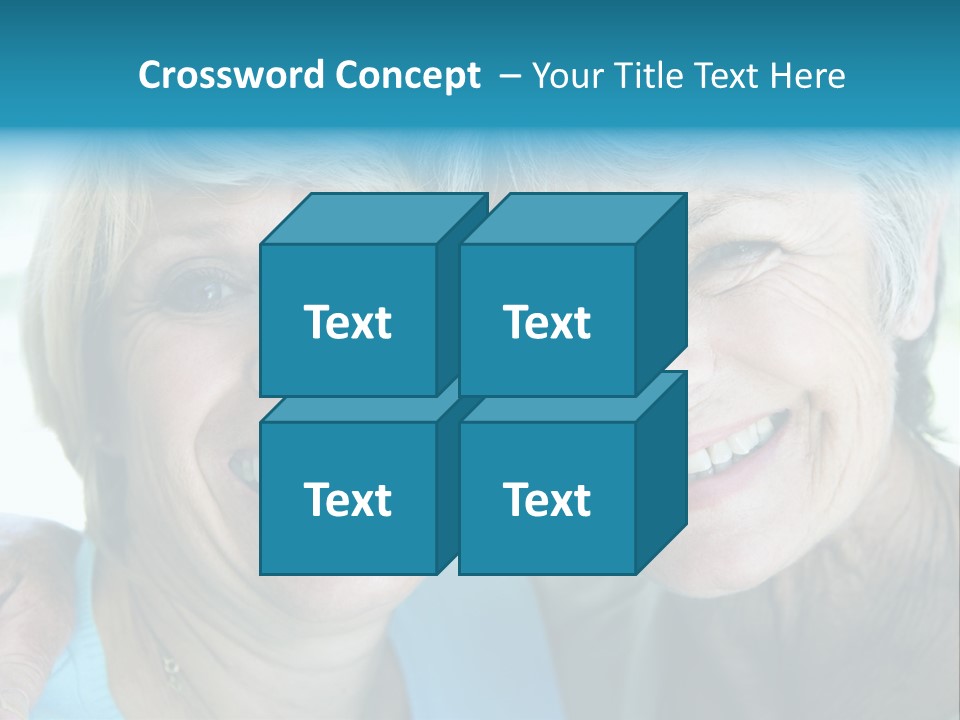 Two Women In Living Room Smiling PowerPoint Template