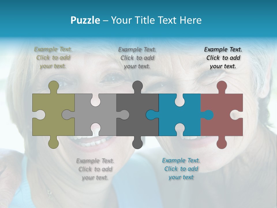 Two Women In Living Room Smiling PowerPoint Template