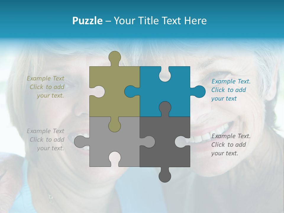 Two Women In Living Room Smiling PowerPoint Template