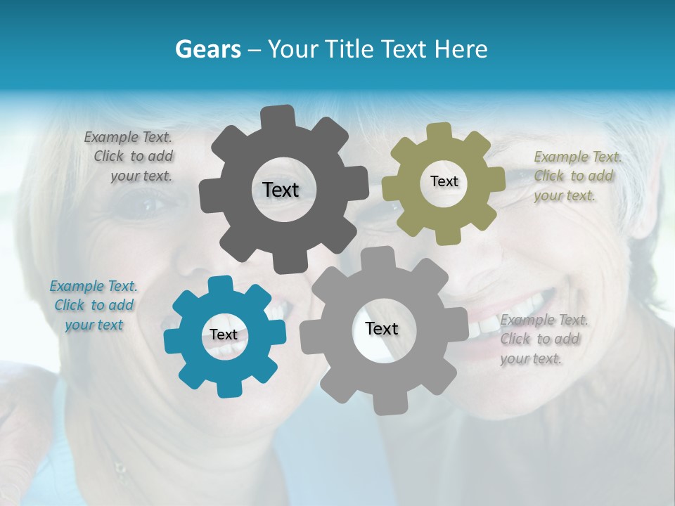 Two Women In Living Room Smiling PowerPoint Template