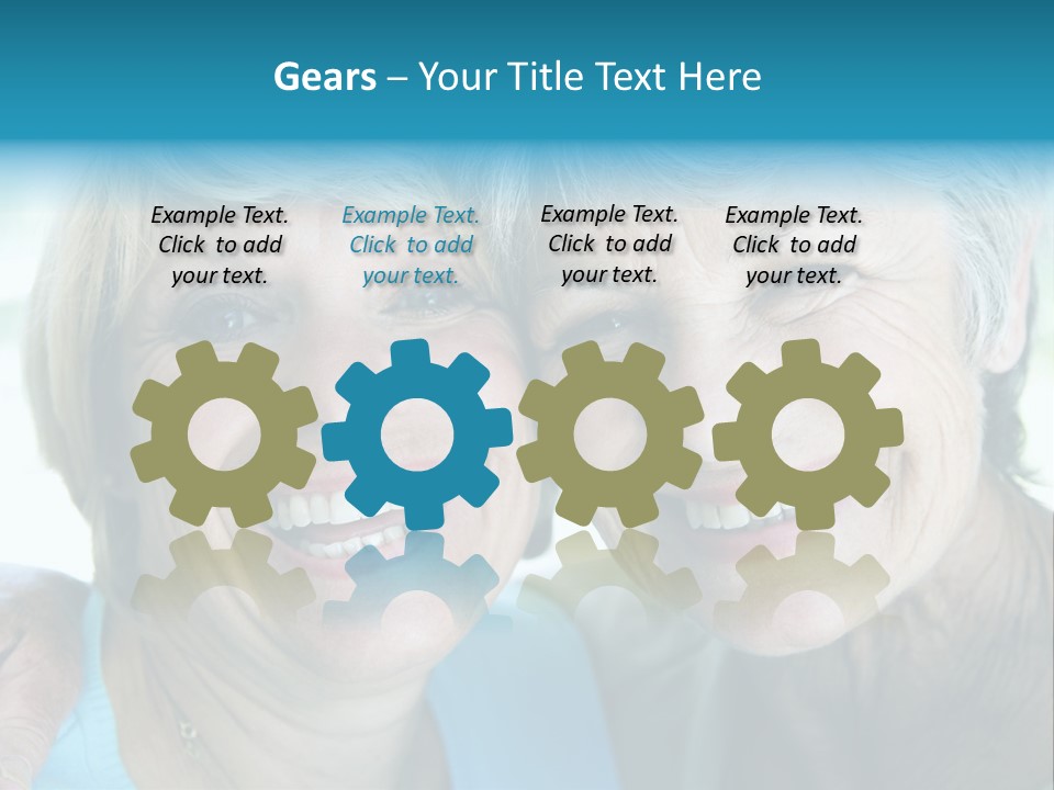 Two Women In Living Room Smiling PowerPoint Template