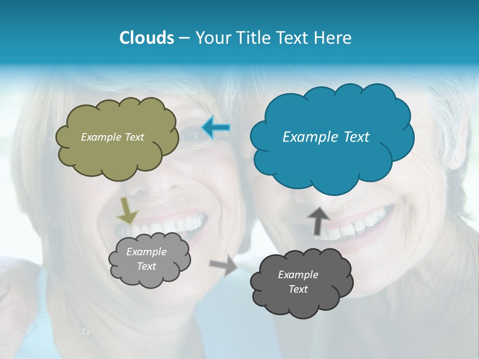 Two Women In Living Room Smiling PowerPoint Template