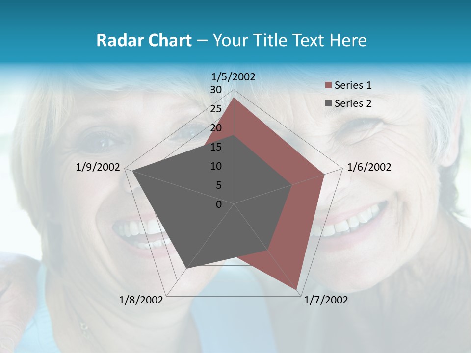 Two Women In Living Room Smiling PowerPoint Template