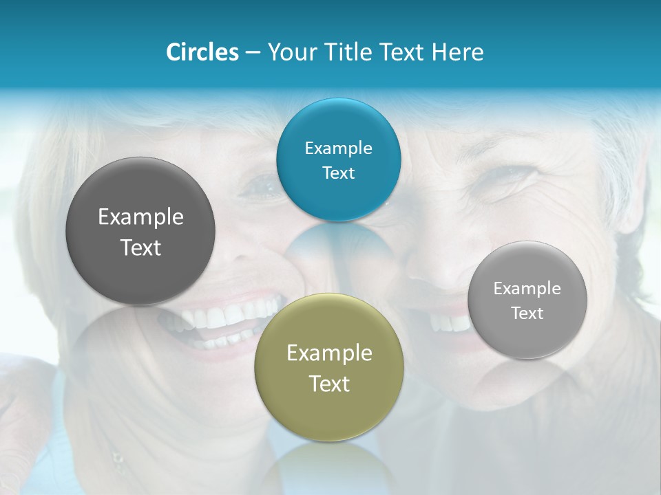 Two Women In Living Room Smiling PowerPoint Template