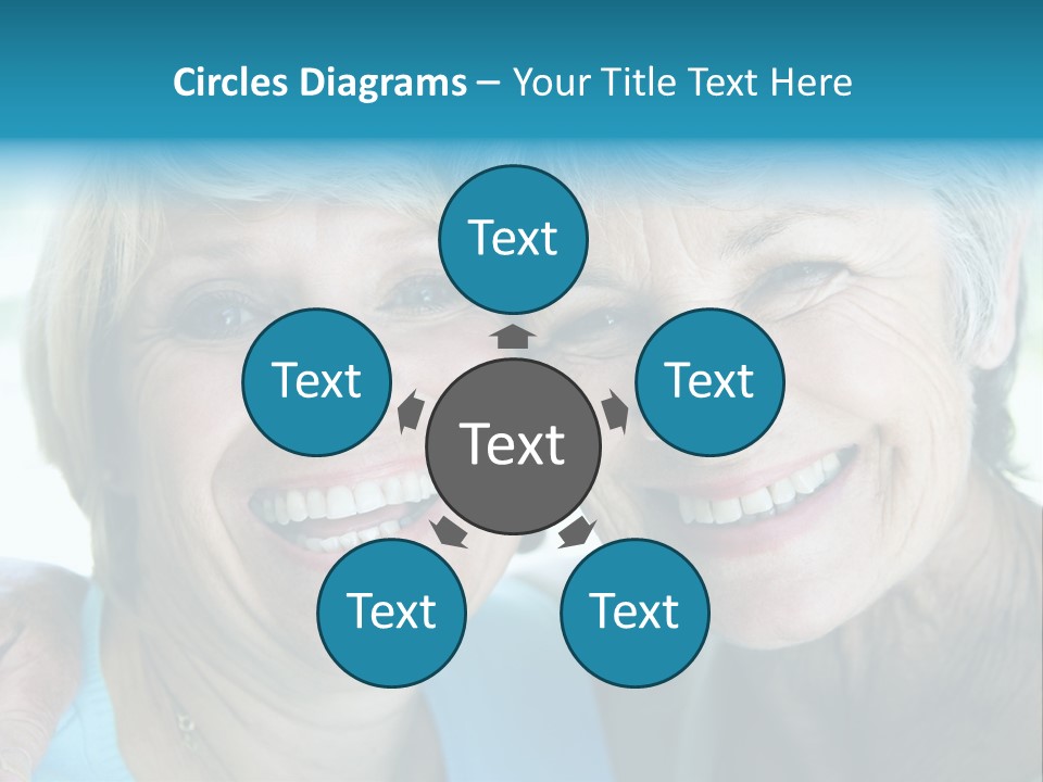 Two Women In Living Room Smiling PowerPoint Template