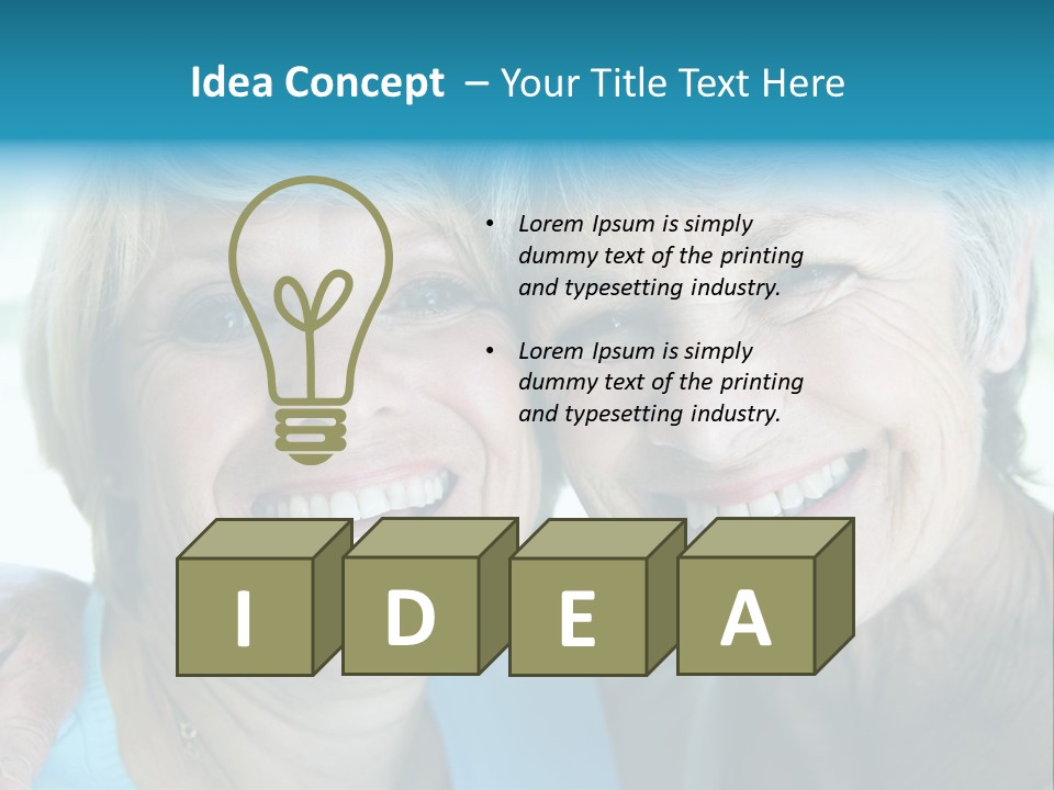 Two Women In Living Room Smiling PowerPoint Template