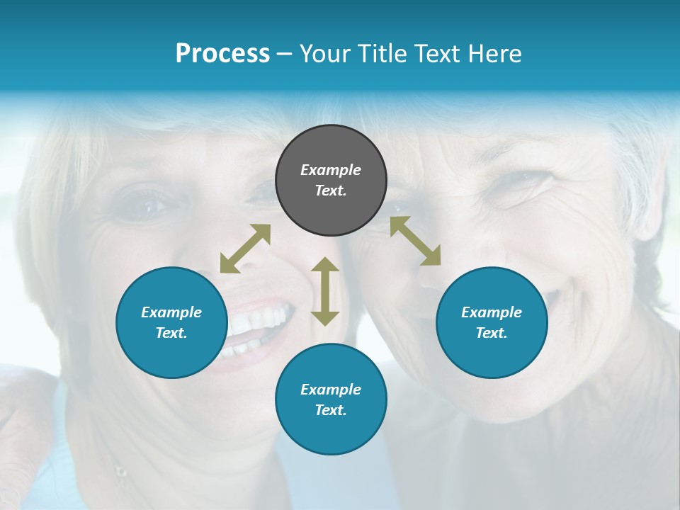 Two Women In Living Room Smiling PowerPoint Template