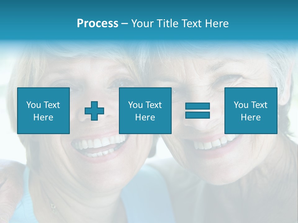 Two Women In Living Room Smiling PowerPoint Template